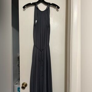 David’s Bridal Grey Floor Length Bridesmaid Dress